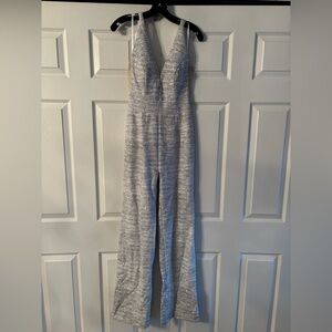 Jovani Shimmering Silver Jumpsuit